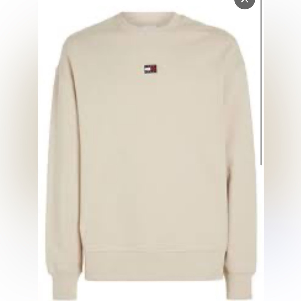 TOMMY JEANS Men’s Badge Sweatshirt - Color Classic Beige - Size S